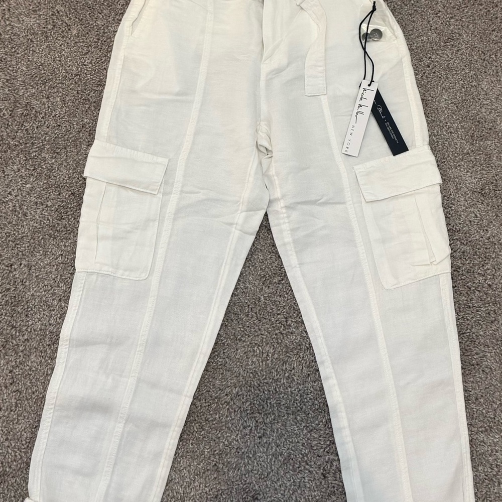 Nicole Miller White Cropped Cargo Pants